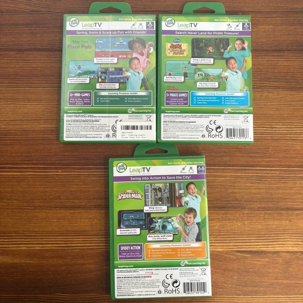 LeapFrog LeapTV Educational Video Gaming System Bundle w/ 3 Games Tested
